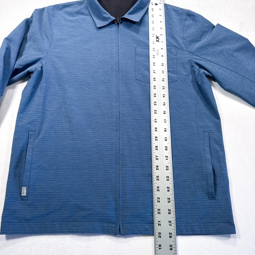 TRAVISMATHEW Men's Size M/L Reversible Power Surge Blue Black Full Zip Jacket - Picture 4 of 6